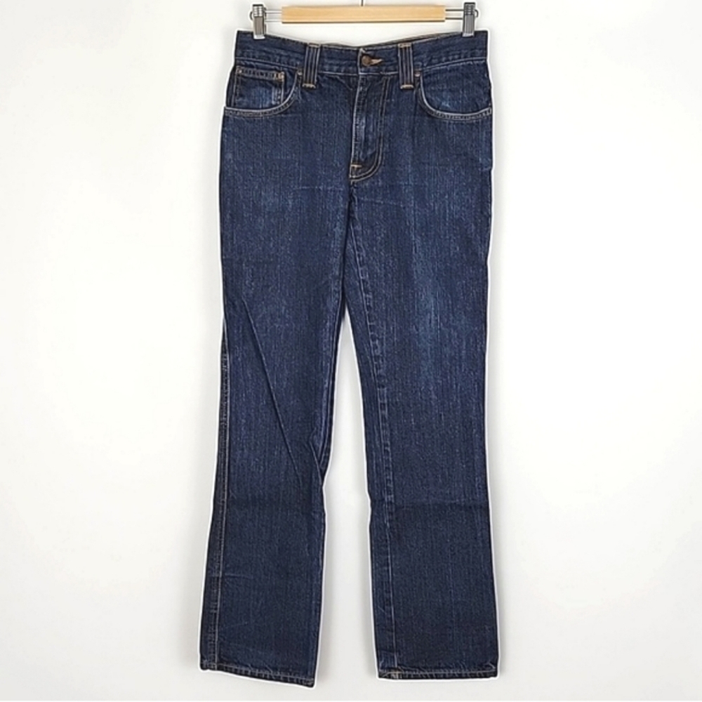 Nudie Jeans Men's Slim Jim Broken Twill Organic Cotton Dark Wash Italian 30x34